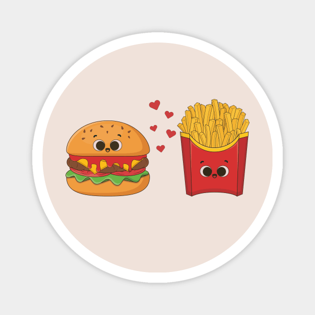 cute burger and french fries Magnet by Raybble